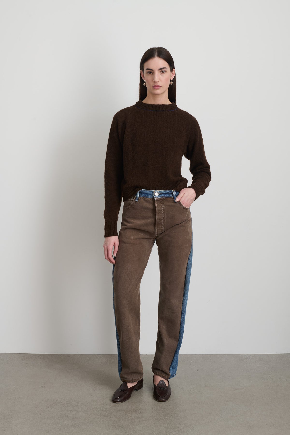 Vintage Straight Rework Halfsie Vintage Brown/Indigo – B Sides Jeans