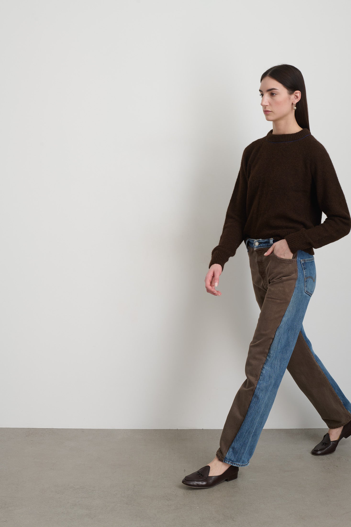 Vintage Straight Rework Halfsie Vintage Brown/Indigo – B Sides Jeans