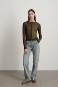 Sheer Cardigan Olive