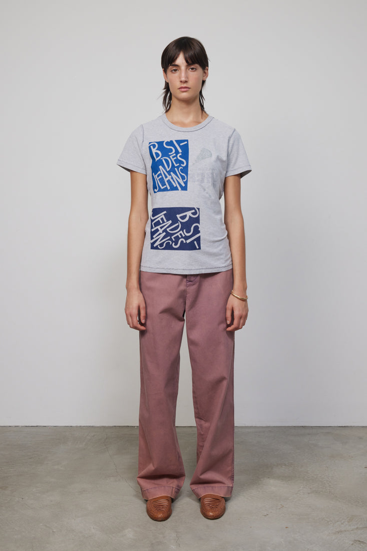 B SIDES Vintage Grey Heather Graphic Tee
