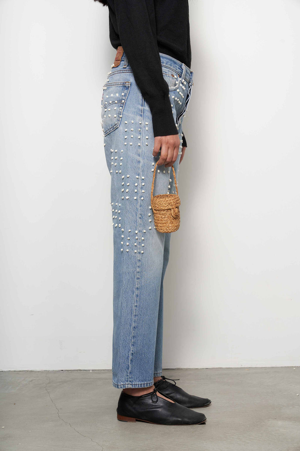 Vintage French Knot Checker Jean