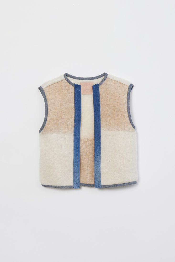 Upcycled Neutral Stripe Mohair Vest