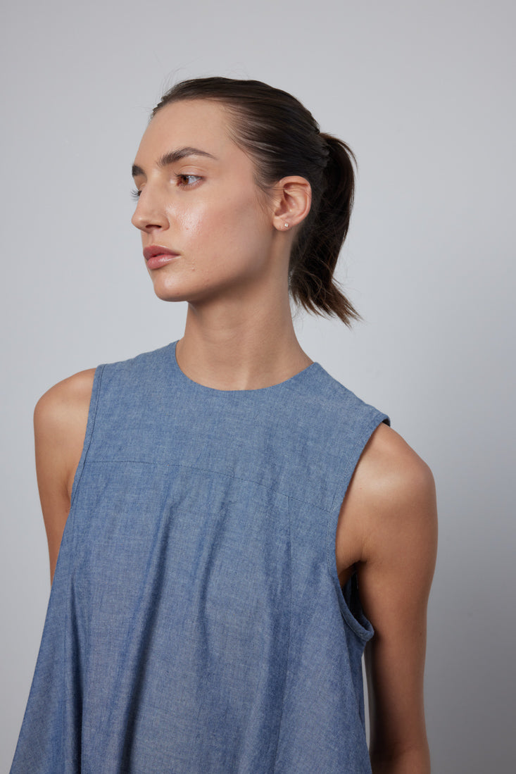 Ronis Dress Indigo Chambray
