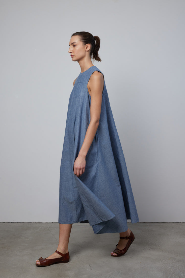 Ronis Dress Indigo Chambray