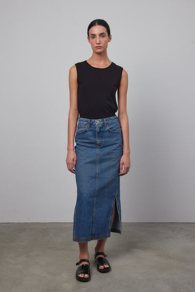 Carrara Jean Skirt Leo Vintage - Women | B Sides Jeans