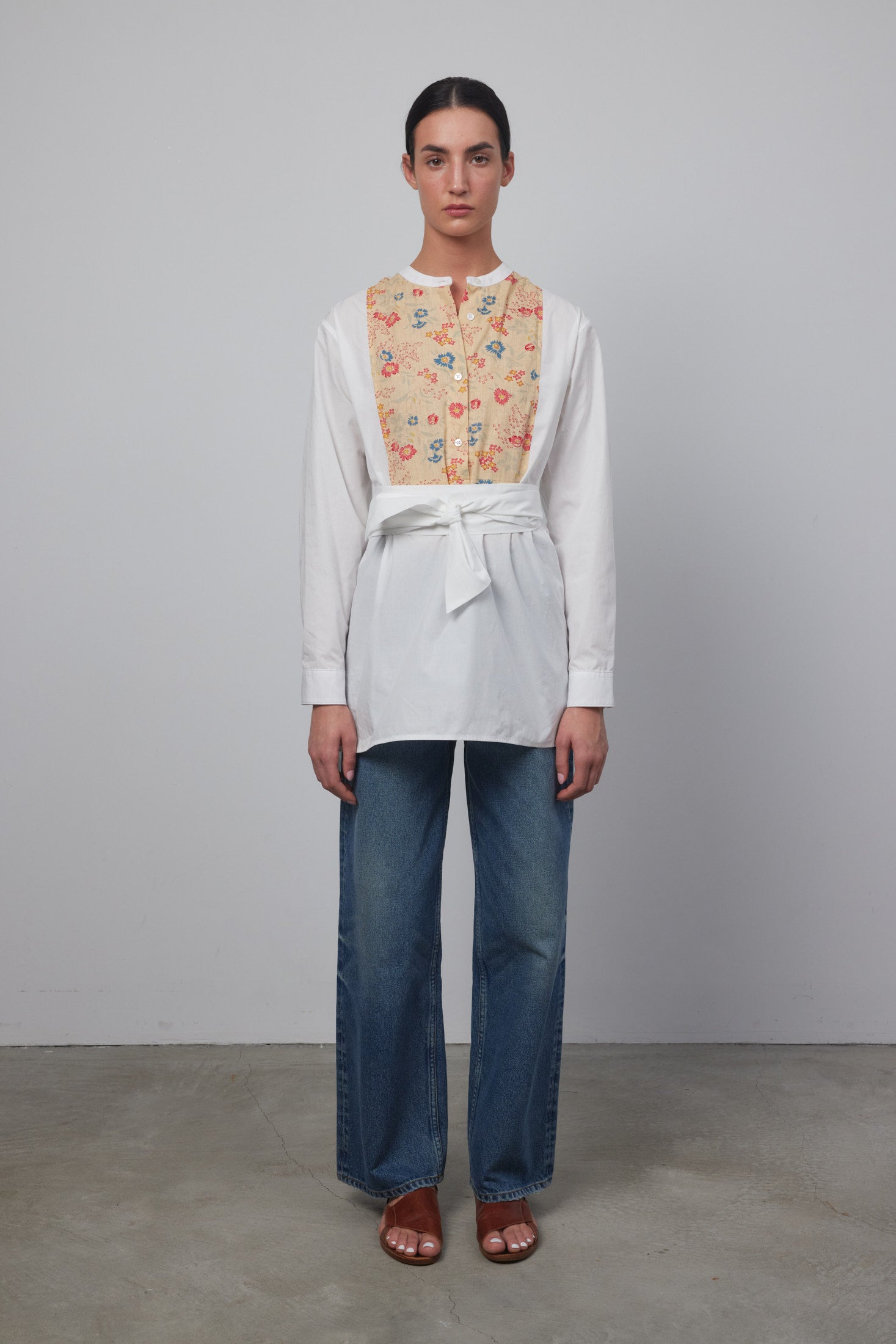 Artist Henley Tile White Found Antique Florals